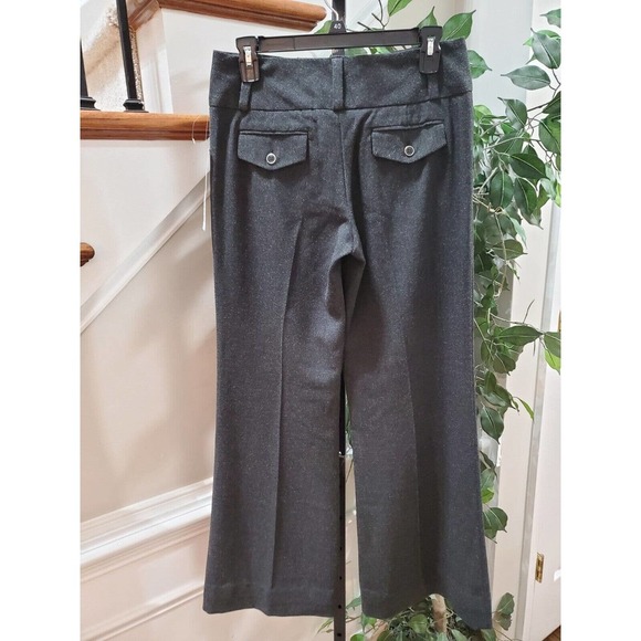 DKNY Women's Gray Wide Leg Zipper Front Slash Pockets Casual Pants Size 8 - Picture 10 of 13